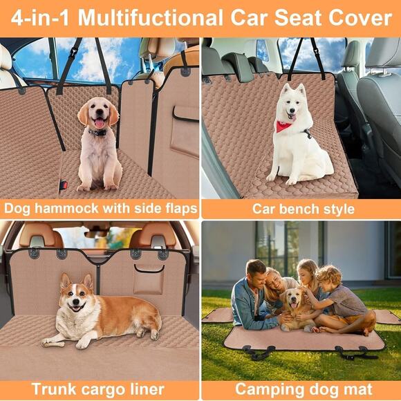 Mancro Dog Car Seat Cover for Back Seat, Waterproof, ACTUAL COVER IS BLACK - Picture 5 of 7